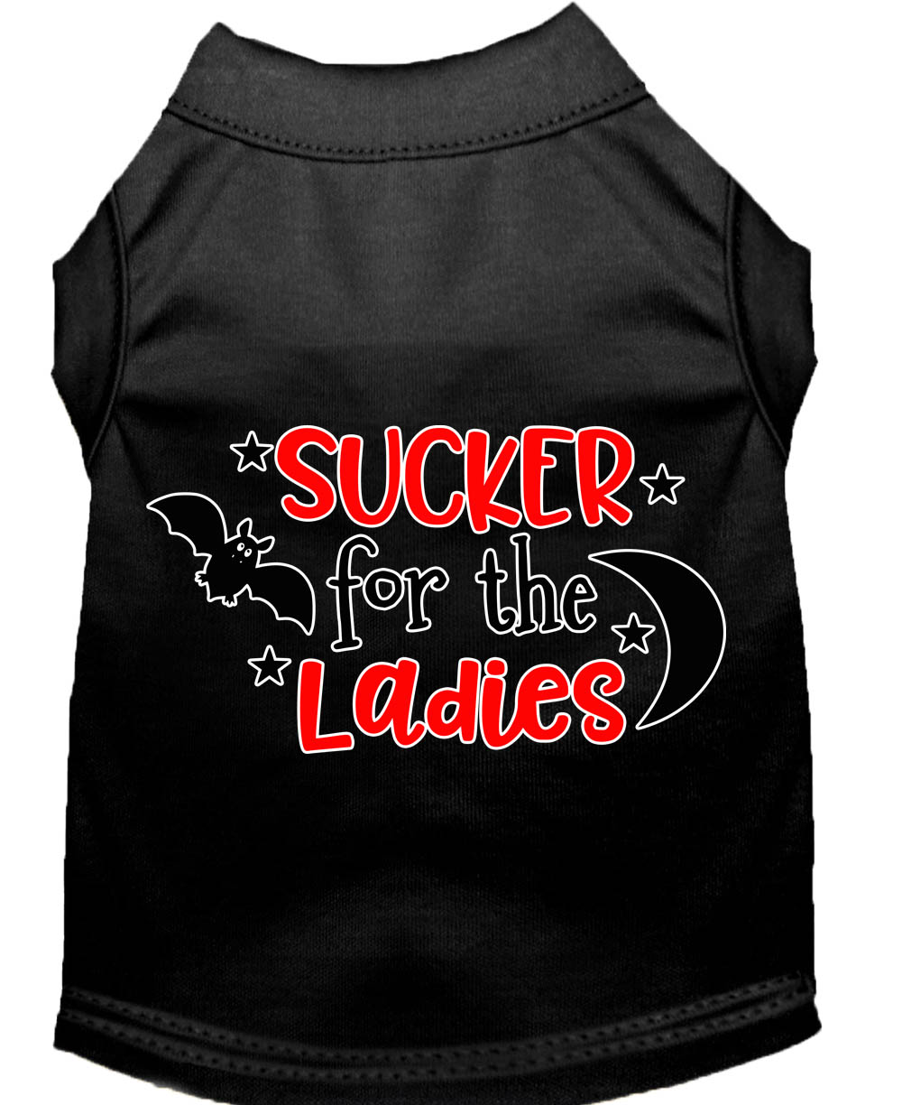 Sucker for the Ladies Screen Print Dog Shirt Black XXL
